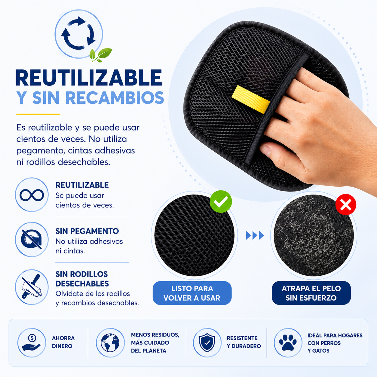 Guantes quita pelos mascotas